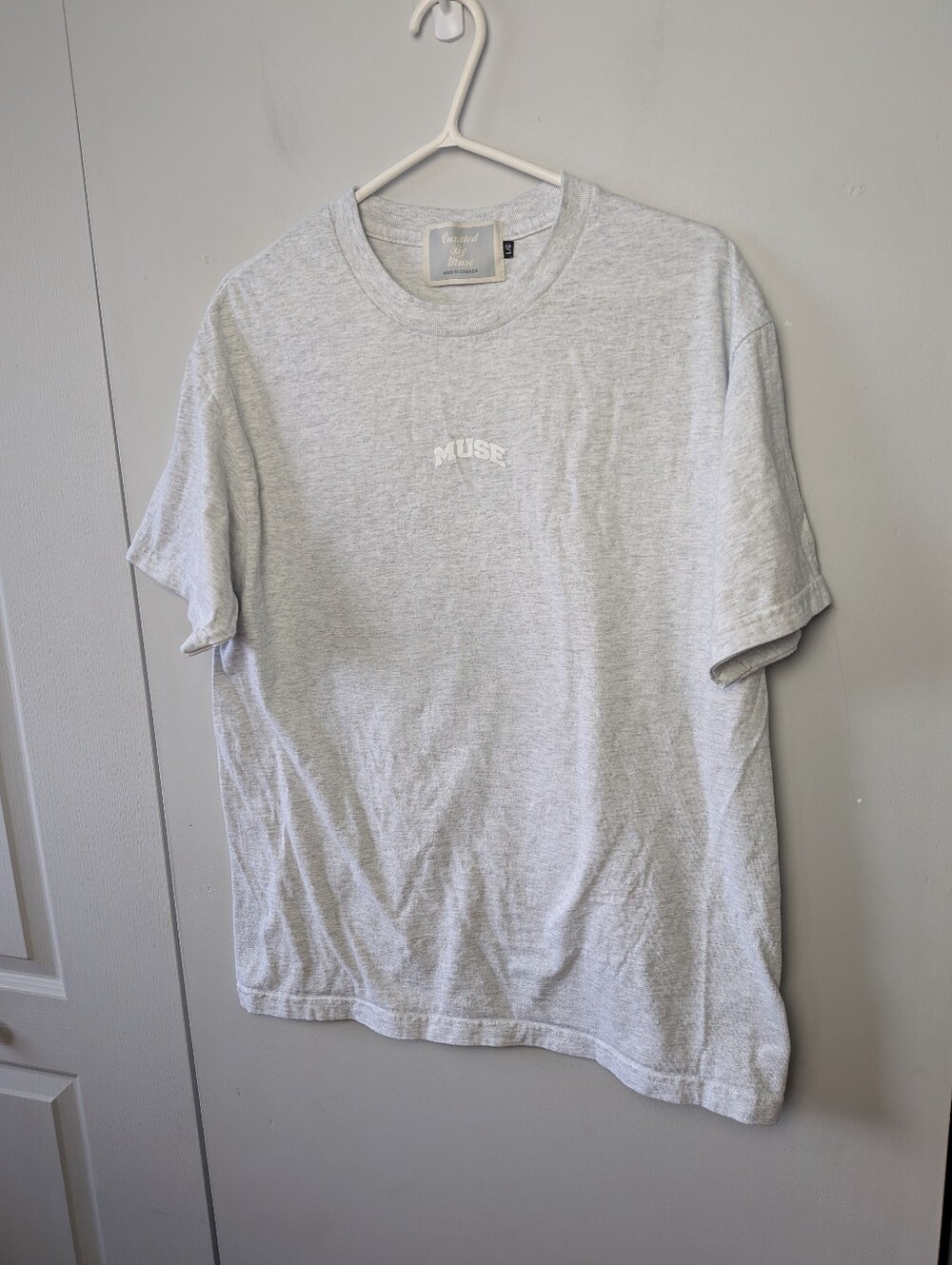 CURATED BY MUSE Made In Canada T-Shirt Light Gray Size Large Men Round Neck
